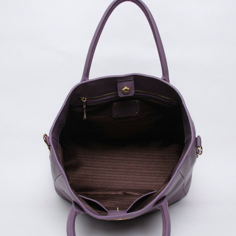 2014 Prada original grainy calfskin tote bag BN2537 purple